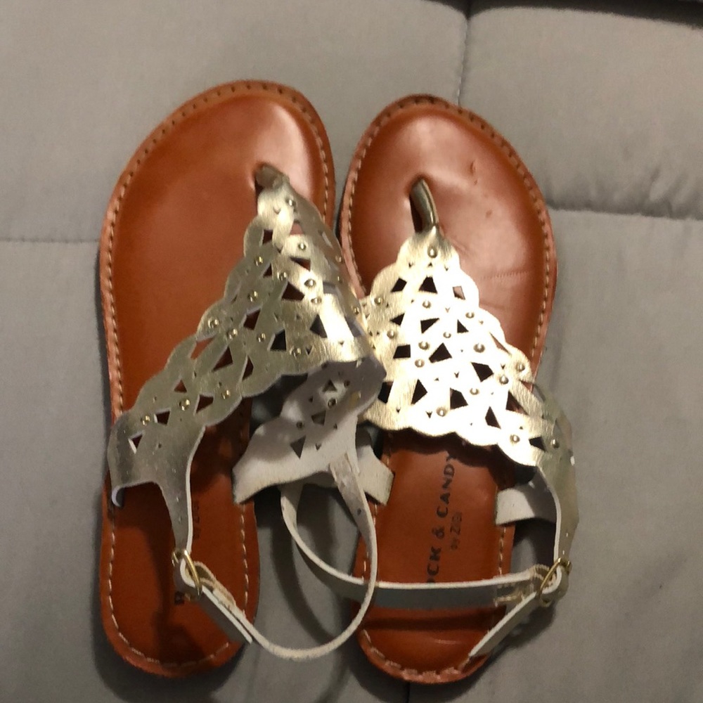 Rock & Candy sandals silver and brown size 8